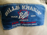 MENS BILLS KHAKIS Made in USA Khaki Chinos FLAT FRONT PANTS 40 X 29 GRAY