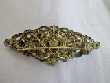 Vintage GOLD CZECHOSLOVAKIA Brooch Pin RED STONE Jewel Encrusted
