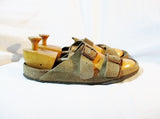Mens BIRKENSTOCK GERMANY Suede Sandals Shoes Slip-On 47 / 14 TAN BUCKLE
