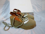 NEW CHLOE PLATFORM WEDGE ESPADRILLE Shoe Sandal 36 / 6 NATURAL ESPERDRILLES
