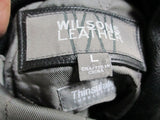 MENS WILSON'S PEBBLED LEATHER flight trench Moto Riding jacket coat BLACK L