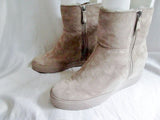 NEW Womens DONNA KARAN DKNY Ankle Boots Booties FRANCE SHEARLING 7.5 TAN BEIGE