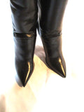 NEW CELINE PARIS Leather Thigh High Boot ITALY 37 BLACK Womens