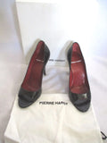 PIERRE HARDY PATENT LEATHER Pump Shoe BLACK 35.5 Peep Toe Womens