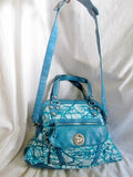 NEW JESSICA SIMPSON scribble vegan shoulder bag clutch satchel tote hobo BLUE L