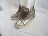 CHRISTIAN LOUBOUTIN Python Leather Hi-Top Sneaker TRAINER Shoe 36 GOLD Sport