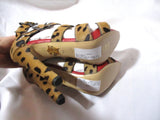 NEW CHARLOTTE OLYMPIA URSULA Strappy Sandal HEEL Shoe LEOPARD PONY Fur 36