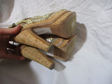 EUC ALAIA PARIS PYTHON PLATFORM Sandal Shoe 36.5 SNAKE MESH