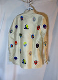 NWT NEW STELLA MCCARTNEY LUCHA LIBRE Shirt Top 42 M Embroidered Patch SAND