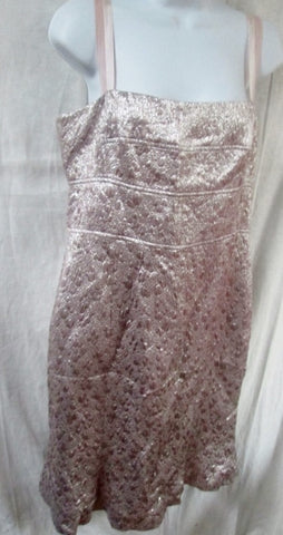WOMENS LELA ROSE Mini Dress Sleeveless Silk 10 SILVER PINK  Formal Prom