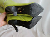 Womens FO'S SHOES ZIP Goth Stiletto High Heel Boots 6 Pointy Toe GREEN Fetish