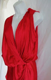 NWT New LANVIN PARIS VOILE TECHNO SIDE DRAPE Dress 38 6 CORAL RED