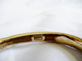 Vintage Signed WINARD GOLD FILLED ETCHED FLORAL BANGLE BRACELET 11g Cuff Hinged