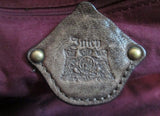 JUICY COUTURE Stud Leather Satchel Shoulder Bag Boho BROWN Hipster Western Style