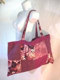 Handmade PATCHWORK Quilted Paisley BAG Tote PURPLE Shopper Boho