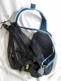 LAXSAC LAX SAC TWO STICK LACROSSE SLING PADDED HANDS FREE CARRYALL BAG Case BLACK BLUE