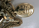36" SARA BELLA CLUSTER Multi STRAND Necklace Lariat Charm Tassel GOLD SHIMMER