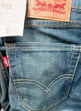 NEW NWT Mens Womens LEVI'S 522 SLIM TAPER Denim Jeans PANTS 29 X 30 BLUE Trousers