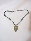 Ethnic African BRONZE HEAD Tribal Necklace AFRO FASHION Black Love Bead