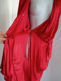 NWT New LANVIN PARIS VOILE TECHNO SIDE DRAPE Dress 38 6 CORAL RED