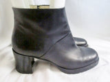 Womens J. CREW ITALY Leather Ankle BOOT Booties Shoes BLACK 10 Hipster