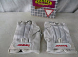 NEW Mens SARANAC Leather Workout Cycling Aerobics Fitness Gloves WHITE S