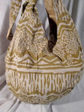 NEW ARKASH slouch sling satchel shoulder bag vegan BATIK BROWN WHITE Wild