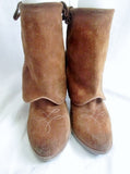 Womens ZIGI SOHO RODEO SHEATH Suede Ankle Boots Booties RHINESTONE 7.5 BROWN Boho