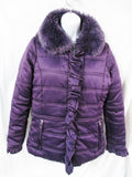 Girls Junior Teen ROTHSCHILD JACKET Hood Coat Ruffle PLUM PURPLE XL 18