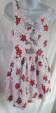 WOMENS TOPSHOP Floral Cotton Mini Dress Cutout Sleeveless 4 WHITE Hippie