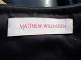 NEW NWT MATTHEW WILLIAMSON Beaded Blouse Top Shirt 10 PURPLE GRAY BLACK