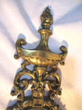 Set Vintage Brass MIRROR Candelabra Architectural Candle Holder Sconce