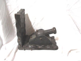 Set Lot WOOD CANNON CANNONBALL BOOKEND Rustic Retro