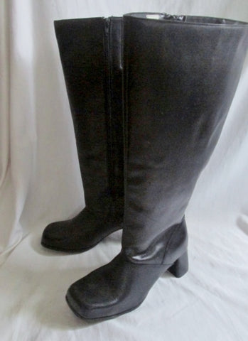 New Womens SILHOUETTES Faux Leather Thigh High Heel Boots FETISH BLACK 9.5W Diva