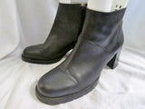 Womens J. CREW ITALY Leather Ankle BOOT Booties Shoes BLACK 10 Hipster