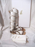 NEW NIB EUC ANCIENT GREEK SANDALS SOFIA HIGH LEATHER NUBUCK 37 Greece