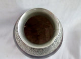 Handmade MATE CUP GOURD SILVER Rim Ethnic Latin Embossed Etched FOLK ART