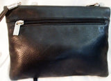 RENATO ANGI FIRENZE Italy BOUTIQUE leather envelope bag flap purse BLACK