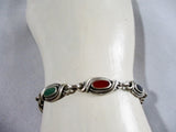 925 STERLING SILVER STONE Hinged Bracelet Cuff MULTI Colorful Boho