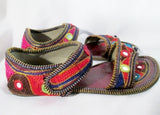 Womens WHATSAPP Colorful Shoe Sandals Woven Festival Embroidered 8.5 Ethnic Boho