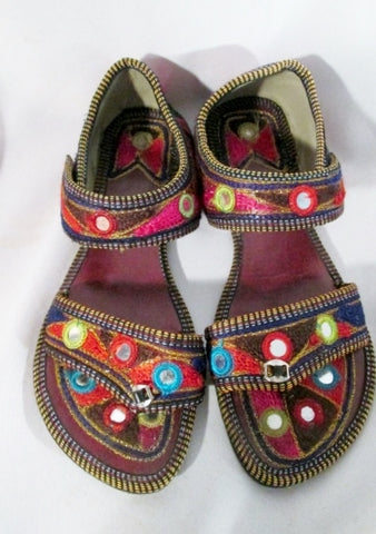 Womens WHATSAPP Colorful Shoe Sandals Woven Festival Embroidered 8.5 Ethnic Boho
