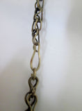 28" Rope Chainlink Amber Bead Silver Lariat Pendant Necklace Ethnic Festival Tribal