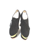 NEW CHARLOTTE OLYMPIA MARTHA STRIPES WEDGE Shoe 36.5 Platform BLACK GOLD