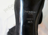 NEW YVES SAINT LAURENT PALAIS MOHAWK Pump Shoe BLACK 36.5 6 BLACK YSL Womens