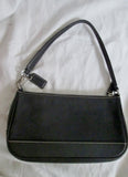 COACH 7785 Leather HAMPTON Handbag Wristlet Pouch Baguette Bag BLACK S
