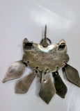 Vintage Handmade Dangle Charm Fan BROOCH PIN ENAMEL Brooch Pin Pendant Ethnic
