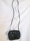 FURLA ITALY Mini Purse Shoulder Box Bag Swingpack Crossbody BLACK Floral