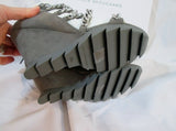 NEW CAMILLA SKOVGAARD Chain Cross-Strap Sandal Shoe 36.5 6 GREIGE NUBUCK