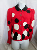 Womens MOSCHINO Cheap & Chic ITALY Jacket Suit 8 RED POLKA DOT WHITE BLACK