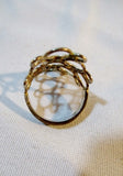 Signed 950 FINE STERLING Silver Ring Sz 8 BUBBLE 4g Band STATEMENT Jewelry Art Wedding